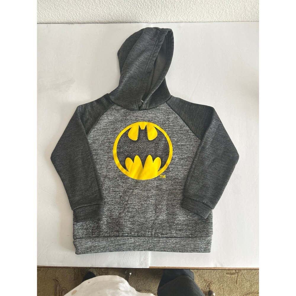 Boys Batman Grey Heather Pullover Hoodie DC Comics size 5/6